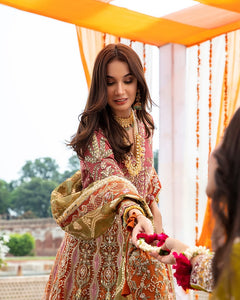 Buy AJR Alif Luxury Wedding Collection 2022 | 02 Pakistani Bridal Dresses Available for in Sizes Modern Printed embroidery dresses on lawn & luxury cotton designer fabric created by Khadija Shah from Pakistan & for SALE in the UK, USA, Malaysia, London. Book now ready to wear Medium sizes or customise @Lebaasonline.