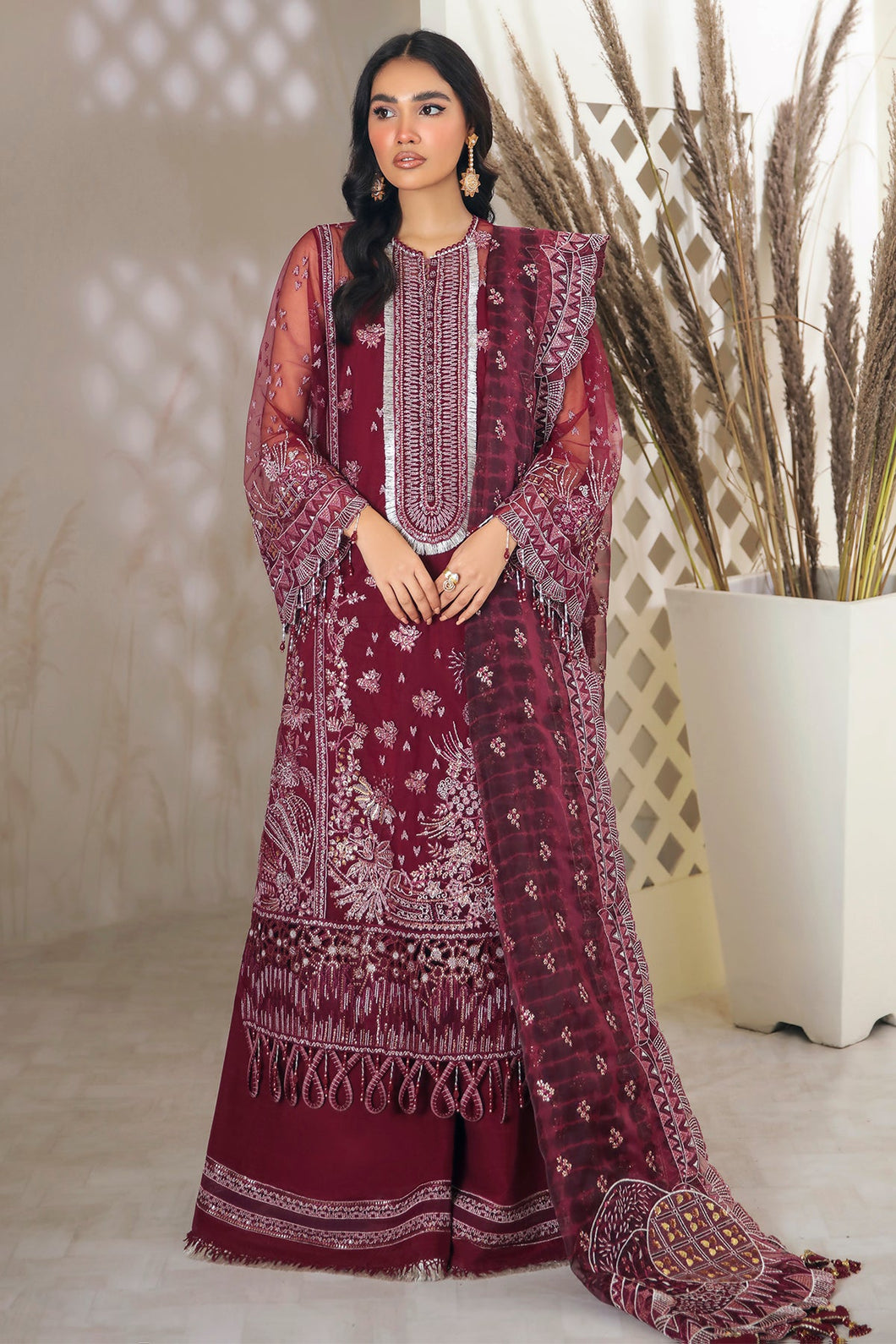 Buy Jazmin RAZELBERRY Cherry Pink Pakistani Clothes For Women at Our Online Pakistani Designer Boutique UK, Indian & Pakistani Wedding dresses online UK, Asian Clothes UK Jazmin Suits USA, Baroque Chiffon Collection 2022 & Eid Collection Outfits in USA on express shipping available at our Online store Lebaasonline