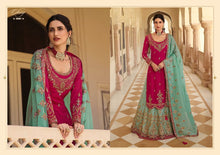 Load image into Gallery viewer, Buy Glossy Rubaab Traditional Lehenga | Rubaab 15157 Rani and Blue color. We have elegant collection of Indian Bridal dresses online USA and Party or Wedding wear of Indian designers like Maisha Viviana, Alizeh. Buy unstitched or even customized Anarkali Lehnga Indian Wedding Dresses online UK from Lebaasonline.co.uk
