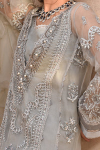 Buy QALAMKAR HAND LUXE |  LX-04 TIFFANY ICE Grey color Pakistani Embroidered Clothes For Women at Our Online Designer Boutique UK, Indian & Pakistani Wedding dresses online UK, Asian Clothes UK Jazmin Suits USA, Baroque Chiffon Collection 2023 & Eid Collection Outfits in USA on express shipping available @ store Lebaasonline