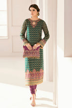 Load image into Gallery viewer, Buy BAROQUE CHANTELLE &#39;22 | green and purple color available in Next day shipping @Lebaasonline. We are the Largest Baroque Designer Suits in London UK with shipping worldwide including UK, Canada, Norway, USA. The Pakistani Wedding Chiffon Suits USA can be customized. Buy Baroque Suits online in Germany on SALE!