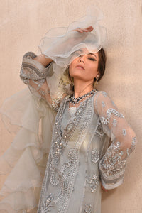 Buy QALAMKAR HAND LUXE |  LX-04 TIFFANY ICE Grey color Pakistani Embroidered Clothes For Women at Our Online Designer Boutique UK, Indian & Pakistani Wedding dresses online UK, Asian Clothes UK Jazmin Suits USA, Baroque Chiffon Collection 2023 & Eid Collection Outfits in USA on express shipping available @ store Lebaasonline