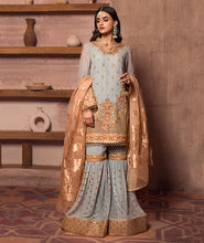Load image into Gallery viewer,  Zarif - Mah e Gul 2021 | FEROUZEH Silver PAKISTANI DRESSES &amp; READY MADE PAKISTANI CLOTHES UK. Buy Zarif UK Embroidered Collection of Winter Lawn, Original Pakistani Brand Clothing, Unstitched &amp; Stitched suits for Indian Pakistani women. Next Day Delivery in the U. Express shipping to USA, France, Germany &amp; Australia