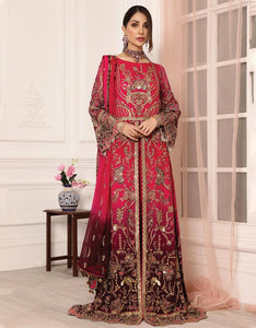 Buy Emaan Adeel Lamour Luxury Chiffon Collection '21 | LR-05 Pink Chiffon dress from our lebasonline. We have various top Pakistani designer dresses in UK such as imrozia UK Maria b lawn 2021 You can get customized Pakistani wedding dresses for evening wear Get your pakistani wedding outfit in UK, USA from lebaasonline