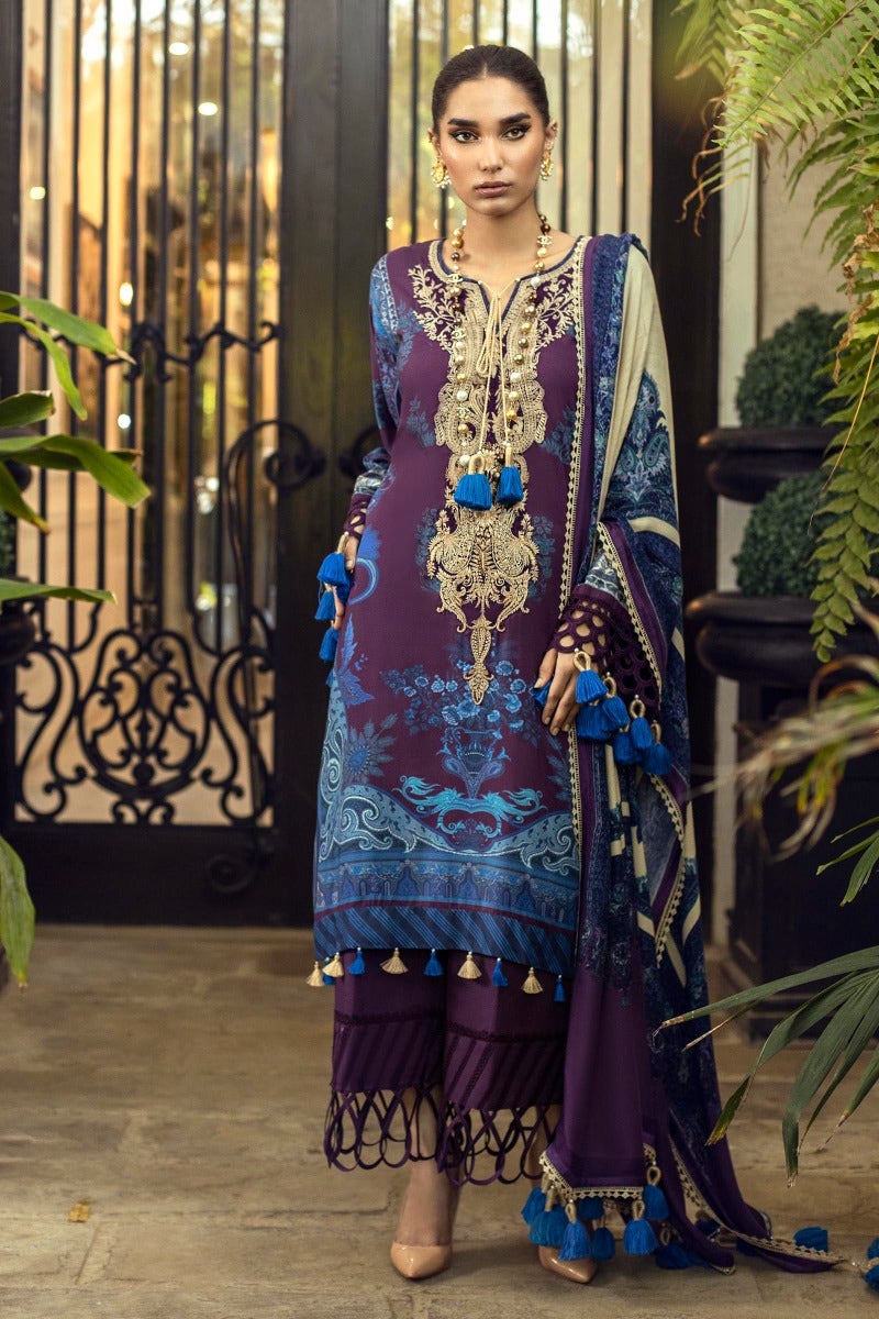  SANA SAFINAZ | Muzlin Winter’21 Purple Muzlin Collection of Sana Safinaz is exclusively available @lebaasonline. The Pakistani dresses online UK available for party/evening wear with customization at doorstep. The Bridal dresses online USA for this wedding can be flaunt with Maria B collection in UK USA at lebaasonline