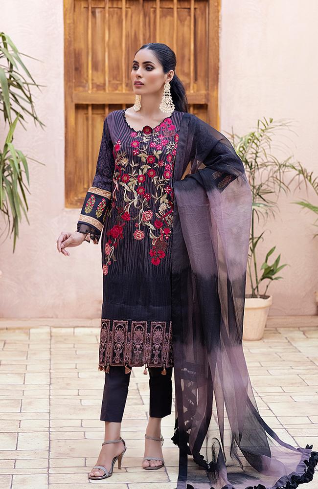 Buy ALZOHAIB | AZ-FESTIVE HUES' PREMIUM COLLECTION'2021 Dark Blue Dress at Lebaasonline Pakistani Clothes @ best price- SALE ! Shop PAKISTANI DESIGNER DRESS, MARIA B MPRINT STITCHED, IMROZIA, Pakistani Clothes Online UK for Wedding, Evening, Pakistani Bridal Wear. Indian &  by ALZOHAIB in the UK & USA at LebaasOnline.