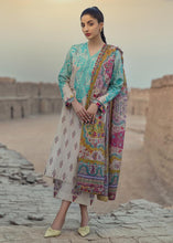 Load image into Gallery viewer, Buy TENA DURRANI | PREMIUM LUXURY LAWN 2021 |   Feroza Aqua Lawn Dress exclusively from our website all over the world. We are stockists of Tena Durrani Lawn 2021 collection  Imrozia , Pakistani party wear UK, Various party wear dresses Pakistani designer brand clothes can be bought from Lebaasonline in UK, Spain