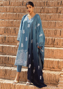 Buy TENA DURRANI | PREMIUM LUXURY LAWN 2021 |  Aegean Blue Lawn Dress exclusively from our website all over the world. We are stockists of Tena Durrani Lawn 2021 collection  Maria b , Pakistani suits online, Various party wear dresses Pakistani designer brand clothes can be bought from Lebaasonline in UK, Spain