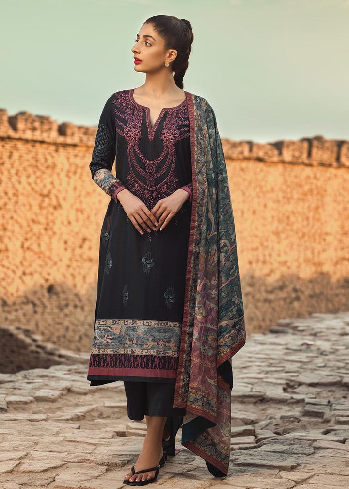 Buy TENA DURRANI | PREMIUM LUXURY LAWN 2021 |  Shale Black Lawn Dress exclusively from our website all over the world. We are stockists of Tena Durrani Lawn 2021 collection  Maria b, Pakistani dresses online, Various Asian dresses UK Pakistani designer brand clothes can be bought from Lebaasonline in UK, Spain