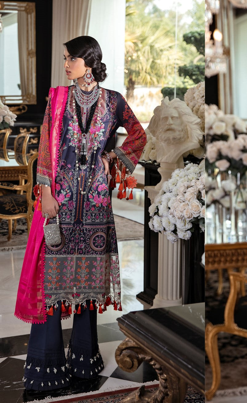 Buy Sana Safinaz Luxury Lawn 2021 | 6A Navu Blue Pakistani Lawn Suits at exclusive prices online The various Women's mehndi outfit are in trend these days in Asian clothes Sana Safinaz Luxury Lawn 2021 PAKISTANI SUITS UK, LAWN MARIA B Readymade MARIA B LAWN UK are easily available on our official website Lebaasonline