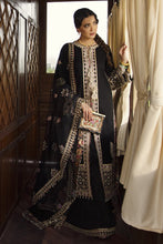 Load image into Gallery viewer, Qalamkar Luxury Festive Lawn 2021 | FX-08 Black Lawn dress is exclusively suitable for Summer wedding season. Lebasonline is the largest stockist of Pakistani boutique dresses such as Qalamkar Sobia Nazir Maria B various Pakistani Bridal dresses in UK. You can get your outfit customized in UK, USA from Lebaasonline