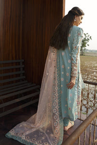 Qalamkar Luxury Festive Lawn 2021 | FX-09 Blue Lawn dress is exclusively suitable for Summer wedding season. Lebasonline is the largest stockist of Pakistani boutique dresses such as Qalamkar, Sobia Nazir, Maria B, various Pakistani Bridal dresses in UK. You can get your outfit customized in UK, USA from Lebaasonline