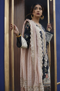 Qalamkar Luxury Festive Lawn 2021 | FX-01 Navy Blue Lawn dress is exclusively suitable for Summer wedding season. Lebasonline is the largest stockist of Pakistani boutique dresses such as Qalamkar Sobia Nazir Maria B various Pakistani Bridal dresses in UK. You can get your outfit customized in UK, USA from Lebaasonline
