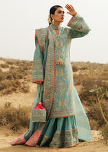 Load image into Gallery viewer, HUSSAIN REHAR | ROHI DE NAAL | Saloni (Ice Blue) Lawn dress is extremely trending for HUSAIN REHAR 2021 lawn. The PAKISTANI DRESSES IN UK are available for this wedding season. Get the exclusive customized Maria B, Asim Jofa Bridal, PAKISTANI DRESSES from our PAKISTANI BOUTIQUE in UK, USA, Austria from Lebaasonline 