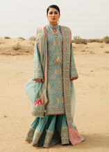 Load image into Gallery viewer, HUSSAIN REHAR | ROHI DE NAAL | Saloni (Ice Blue) Lawn dress is extremely trending for HUSAIN REHAR 2021 lawn. The PAKISTANI DRESSES IN UK are available for this wedding season. Get the exclusive customized Maria B, Asim Jofa Bridal, PAKISTANI DRESSES from our PAKISTANI BOUTIQUE in UK, USA, Austria from Lebaasonline 