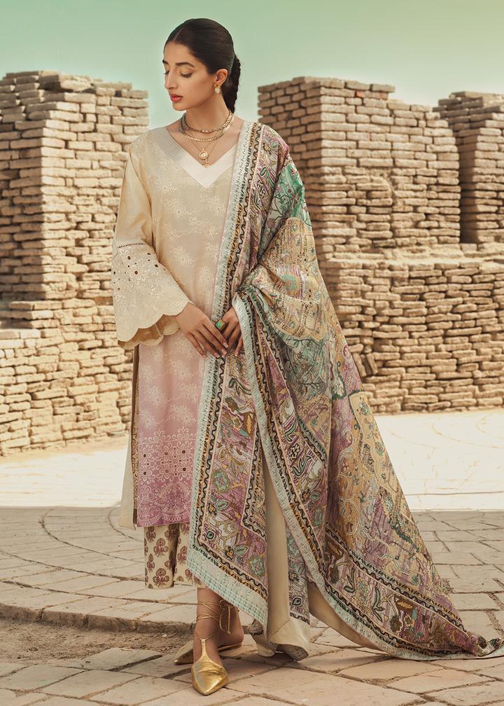 Buy TENA DURRANI | PREMIUM LUXURY LAWN 2021 |  Buttercream Beige Lawn Dress exclusively from our website all over the world. We are stockists of Tena Durrani Lawn 2021 collection  Imrozia , Pakistani party wear UK, Various party wear dresses Pakistani designer brand clothes can be bought from Lebaasonline in UK, Spain