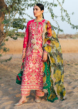 Load image into Gallery viewer, HUSSAIN REHAR | ROHI DE NAAL | Kajal (Redish Pink) Lawn dress is extremely trending for HUSAIN REHAR 2021 lawn. The PAKISTANI DRESSES IN UK are available for this wedding season. Get the exclusive customized Maria B, Asim Jofa Bridal, PAKISTANI DRESSES from our PAKISTANI BOUTIQUE in UK, USA, Austria from Lebaasonline 