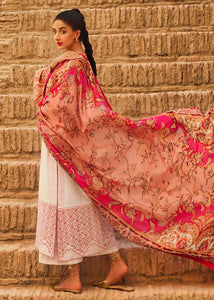 Buy TENA DURRANI | PREMIUM LUXURY LAWN 2021 |  Persimmon Pink Lawn Dress exclusively from our website all over the world. We are stockists of Tena Durrani Lawn 2021 collection  Imrozia , Pakistani party wear UK, Various party wear dresses Pakistani designer brand clothes can be bought from Lebaasonline in UK, Spain