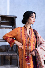 Load image into Gallery viewer, SOBIA NAZIR | AUTUMN/WINTER 2021 | AW21-5B Light Orange Lawn Dress available @lebaasonline. We have brands such as Maria b, Sana Safinaz, Sobia Nazir for PIndian bridal dresses online USA. Evening dress can be customized at Pakistani designer boutique online UK at Lebaasonline in UK, USA, France, Austria at SALE! 