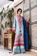 Load image into Gallery viewer, SOBIA NAZIR | AUTUMN/WINTER 2021 | AW21-6B Aqua Blue Lawn Dress available @lebaasonline. We have brands such as Maria b, Sana Safinaz, Sobia Nazir for PIndian bridal dresses online USA. Evening dress can be customized at Pakistani designer boutique online UK at Lebaasonline in UK, USA, France, Austria at SALE! 