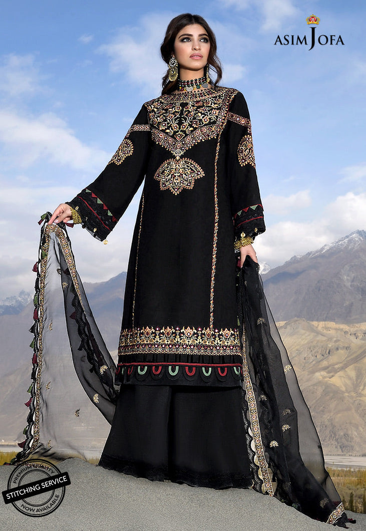 Buy ASIM JOFA | SHEHR-E-YAAR COLLECTION | AJSL-01 Black from Lebaasonline Pakistani Clothes in the UK @ best price! Shop PAKISTANI WEDDING DRESSES ONLINE, Summer Suits, PAKISTANI DESIGNER DRESS UK for Wedding, Party & Bridal Wear. Indian & Pakistani Summer Dresses by ASIM JOFA  in the UK & USA at LebaasOnline.