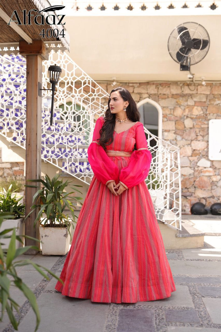 Buy Alfaaz Traditional Lehenga Choli | 4004 Pink Floral Print. We have elegant collection of Indian Bridal dresses online UK and Party or Wedding wear of Indian designers like Maisha Viviana, Alizeh. Buy unstitched or even customized Anarkali Lehnga Indian Wedding Dresses online UK from Lebaasonline.co.uk