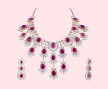 Load image into Gallery viewer, Ruby &amp; Rose American Diamond Necklace Set