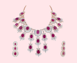 Ruby & Rose American Diamond Necklace Set