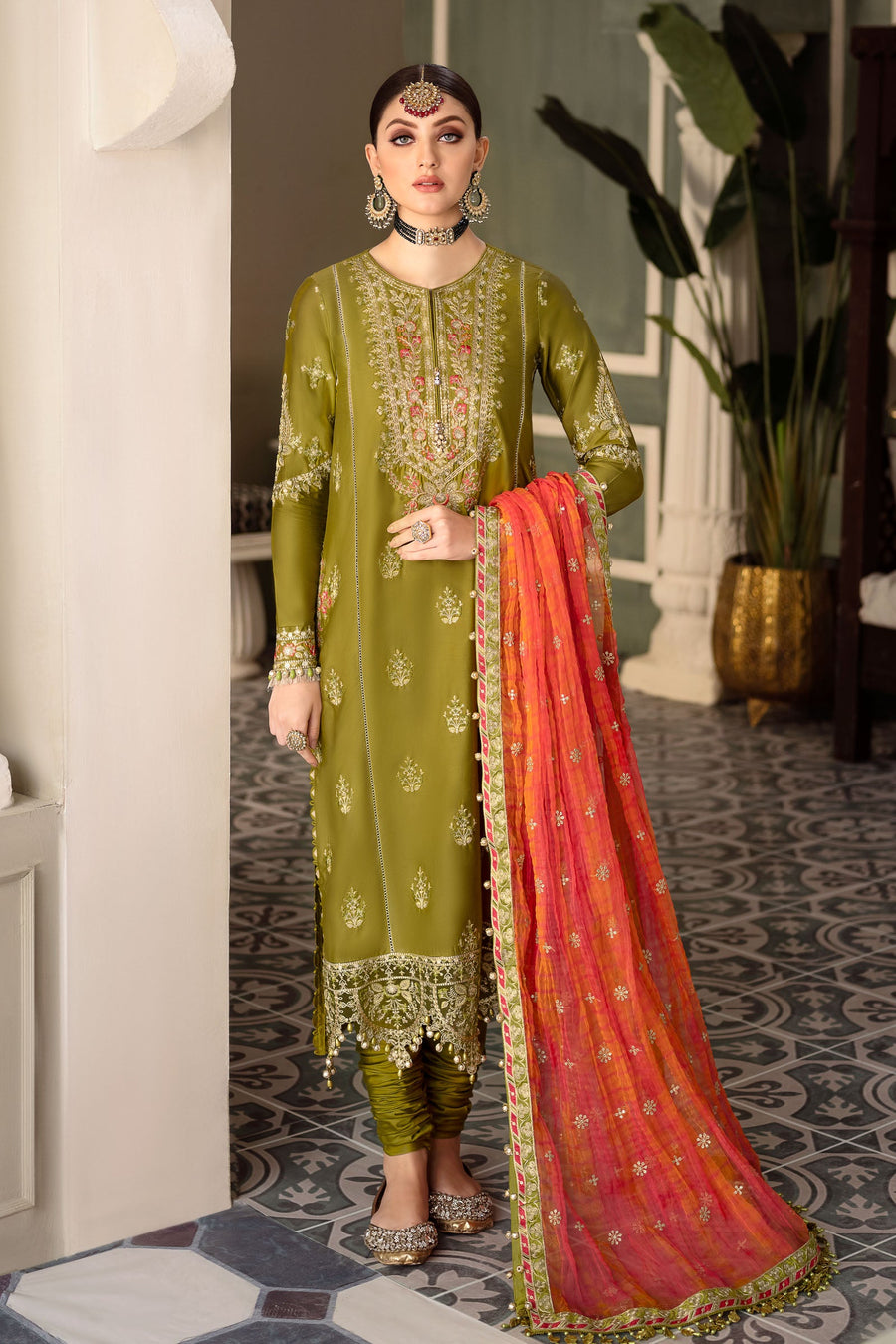 MARIA B SATEEN COLLECTION 23 Lime green CST 607