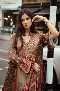 SOBIA NAZIR SILK COLLECTION 2022 | DESIGN 04 Brown Silk collection is available @lebaasonline. We have latest silk collection of Sobia Nazir Silk, Maria B. Various Evening/ Party wear dresses online USA is available at our designer boutique with express shipping across world including UK, USA, France, Belgium at SALE!