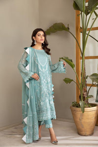 Buy Mahyar Alizeh Chiffon Collection 2021 | Ferozé Blue Chiffon Embroidered Collection from our official website. We are largest stockists of Eid Collection 2021 Buy this Eid dresses from Alizeh Chiffon 2021 unstitched and stitched. This Eid buy NEW dresses in UK USA, Manchester from latest suits in Lebaasonline