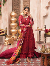 Load image into Gallery viewer, MARYAM HUSSAIN Luxury Lawn &#39;21 Collection - GULAB Maroon dress most popular Pakistani outfits for evening wear and winter season in the UK, USA and France. These 3 pc unstitched, stitched &amp; READY MADE Indian &amp; Pakistani Suits are best for Eid outfits. Shop Salwar Kameez by Maryam Hussain on SALE price at Lebaasonline!