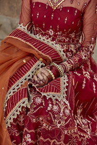 Qalamkar Luxury Festive Formals 2021 | FF 01 Red Formal Wedding Dress is exclusively available @ Lebaasonline. We are largest stockists of Qalamkar wedding dress, Maria B, Asim Jofa Bridal Dress. Unstitched/customized PAKISTANI DESIGNER DRESS IN USA is available at doorstep! Get PAKISTANI BOUTIQUE DRESS in UK, Austria!