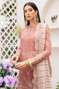 GISELE | A'LA MODE COLLECTION '22  | AZALEA peach color dresses exclusively available @lebaasonline. Gisele Pakistani Designer Dresses in UK Online, Maria B is available with us. Buy Gisele Clothing Pakistan for Pakistani Bridal Outfit look. The dresses can be customized in UK, USA, France at Lebaasonline