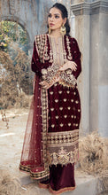 Load image into Gallery viewer, ANAYA VELVET COLLECTION | VELOUR DE FETE &#39;21 | LUCILLE | 05 Maroon VELVET SALWAR SUITS DESIGNS  is available with us. We have various VELVET SALWAR SUITS DESIGNS in Maria B, Sana Safinaz, Anaya. The INDIAN VELVET SALWAR KAMEEZ can be customized and delivered at your doorstep in USA, Germany, Austria from Lebaasonline