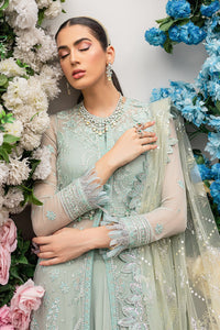 GISELE | A'LA MODE COLLECTION '22  | TULIP aqua green color dresses exclusively available @lebaasonline. Gisele Pakistani Designer Dresses in UK Online, Maria B is available with us. Buy Gisele Clothing Pakistan for Pakistani Bridal Outfit look. The dresses can be customized in UK, USA, France at Lebaasonline