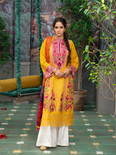 Load image into Gallery viewer, MARYAM HUSSAIN Luxury Lawn &#39;21 Collection -KESAR Yellow dress most popular Pakistani outfits for evening wear and winter season in the UK, USA and France. These 3 pc unstitched, stitched &amp; READY MADE Indian &amp; Pakistani Suits are best for Eid outfits. Shop Salwar Kameez by Maryam Hussain on SALE price at Lebaasonline!