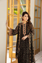 Load image into Gallery viewer, Buy Mahyar Alizeh Chiffon Collection 2021 | Layla Black Chiffon Embroidered Collection from our official website. We are largest stockists of Eid Collection 2021 Buy this Eid dresses from Alizeh Chiffon 2021 unstitched and stitched. This Eid buy NEW dresses in UK USA, Manchester from latest suits in Lebaasonline