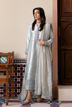 Load image into Gallery viewer, Buy MUSHQ | SUNEHRI 2023-SILK EDITION silver blue Designer Dresses Is an exclusively available for online UK @lebaasonline. PAKISTANI WEDDING DRESSES ONLINE UK can be customized at Pakistani designer boutique in USA, UK, France, Dubai, Saudi, London. Get Pakistani &amp; Indian velvet BRIDAL DRESSES ONLINE USA at Lebaasonline.