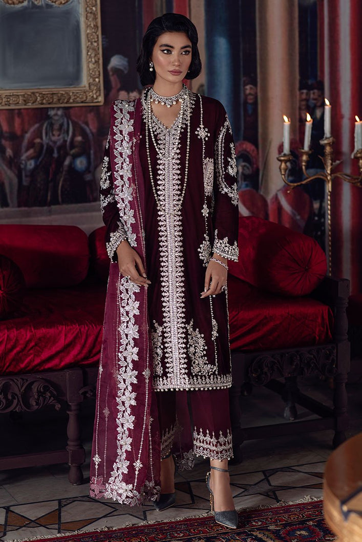 Buy MUSHQ | TEHZEEB | Luxury Velvet Unstitched 21 | ANAYA MV21-01 Purple exclusively available VELVET PAKISTANI DRESS UK @lebaasonline. PAKISTANI VELVET DESIGNER SUITS ONLINE can be customized at Pakistani designer boutique in USA, UK, London. Get Pakistani Wedding dresses online UK at Lebaasonline at SALE!