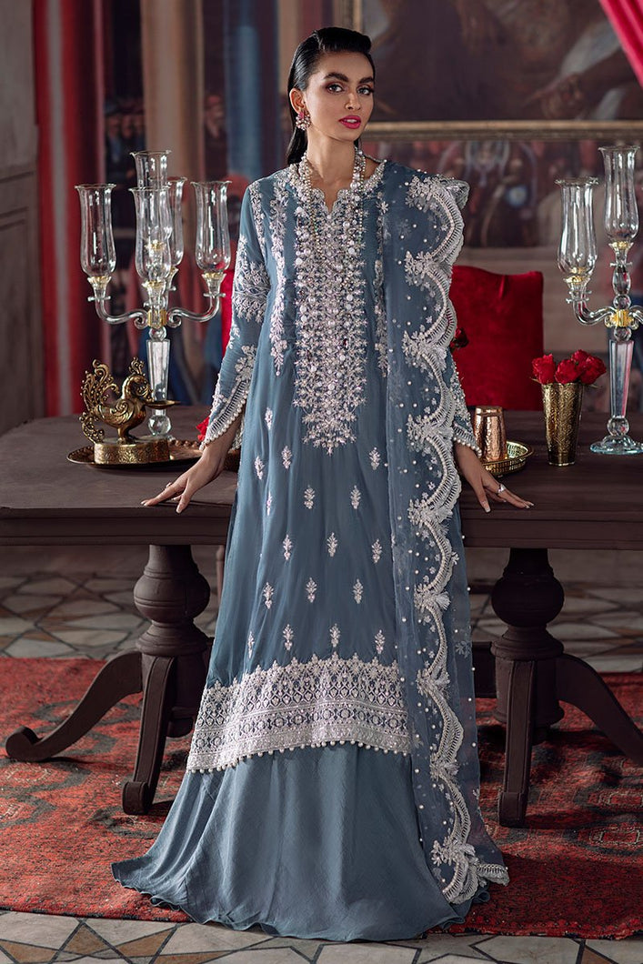 Buy MUSHQ | TEHZEEB | Luxury Velvet Unstitched 21 | Naryman MV21-04 Blue exclusively available VELVET PAKISTANI DRESS UK @lebaasonline. PAKISTANI VELVET DESIGNER SUITS ONLINE can be customized at Pakistani designer boutique in USA, UK, London. Get Pakistani Wedding dresses online UK at Lebaasonline at SALE!