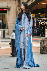 Buy MUSHQ | BROADWAY WINTER EDIT '21 | NIAGARA-01 Blue Karandi Pakistani Designer Suit UK Online at Great Price! Go for bold prints INDIAN CLOTHES FOR WOMEN  this summer in runway fashion style . A vividly rendered print for ASIAN PARTY WEAR can be customised at LEBAASONLINE UK. We deliver to UK, USA France at SALE