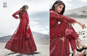 Buy Now Mohini Fashion Indian Suits | Glamour | 83001 Red color Gown Indian Wedding dress online UK. We have exclusive collections of Vipul, Ashirwad, Zoya Indian Designers Dresses UK. Get dressed this wedding season in our Heavy look Indian Designers Party Wear exclusive only at Lebaasonline.co.uk