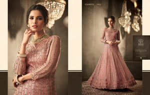 Buy Now Mohini Fashion Indian Suits | Glamour | 77003 Peach color Gown Indian Wedding dress online UK. We have exclusive collections of Vipul, Ashirwad, Zoya Indian Designers Dresses UK. Get dressed this wedding season in our Heavy look Indian Designers Party Wear exclusive only at Lebaasonline.co.uk