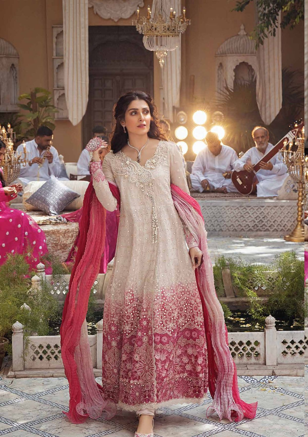 Mushq Dastaan Chikankari 2021 - MIHR | 01 Off White Chikankari dress is exclusively available on lebasonline. We have largest varieties of Pakistani Designer Dress of various brands such as Maria B, Mushq 2021. The dresses are customized as Pakistani boutique dress in UK. Get your dress in UK, USA from lebaasonline!