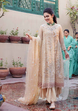 Load image into Gallery viewer, Mushq Dastaan Chikankari 2021 - SAHIBA | 08 Golden Chikankari dress is exclusively available on lebasonline. We have largest varieties of Pakistani Designer Dress in UK of various brand such as Mushq 2021. The dresses are customized as Pakistani bridal dress in USA. Get your dress in UK USA from lebaasonline!