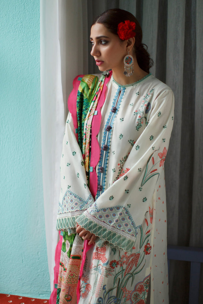 Buy ELAN LAWN 2021 | EL21-07 B (IRMAK) White luxury Lawn for Eid collection from our official website. We are largest stockists of ELAN ORIGINAL SUIT all over the world. The luxury lawn of ELAN PK  is overwhelmed for this Eid outfit The Elan lawn 2021 collection can be bought in USA UK Manchester from Lebaasonline!
