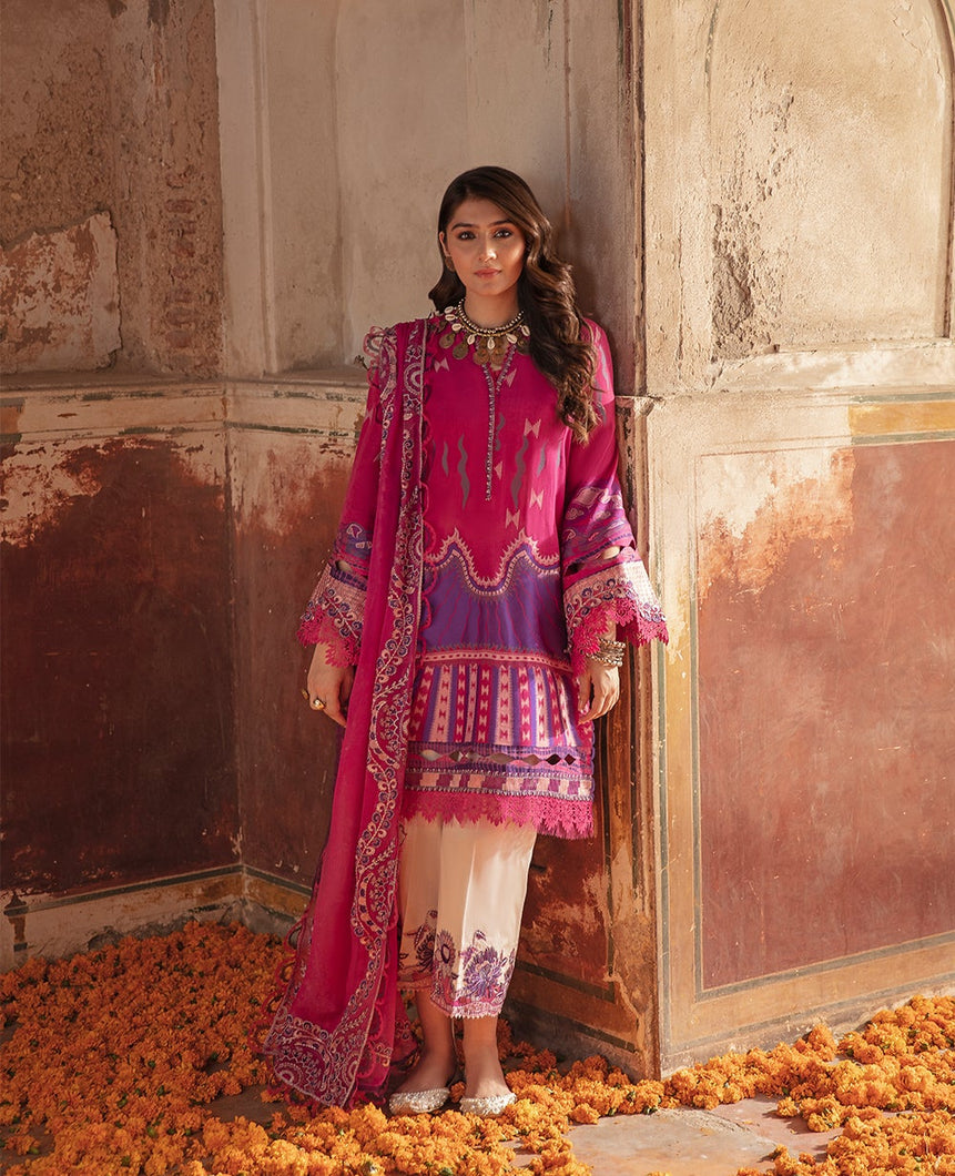 REPUBLIC WOMEN'S WEAR | NIGHAT LAWN COLLECTION '21 | D3 Berry Pink Winter wear for the Pakistani look. The Velvet salwar kameez, winter shawls designs of Republic women's wear, Maria B, Asim Jofa are available in our Pakistani designer boutique. Get Velvet suits in UK USA, France from Lebaasonline