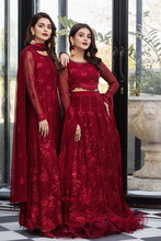 Load image into Gallery viewer, Buy Mahyar Alizeh Chiffon Collection 2021 | Ruhé Maroon Chiffon Embroidered Collection from our official website. We are largest stockists of Eid Collection 2021 Buy this Eid dresses from Alizeh Chiffon 2021 unstitched and stitched. This Eid buy NEW dresses in UK, USA, Manchester from latest suits in Lebaasonline!
