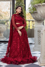 Load image into Gallery viewer, Buy Mahyar Alizeh Chiffon Collection 2021 | Ruhé Maroon Chiffon Embroidered Collection from our official website. We are largest stockists of Eid Collection 2021 Buy this Eid dresses from Alizeh Chiffon 2021 unstitched and stitched. This Eid buy NEW dresses in UK, USA, Manchester from latest suits in Lebaasonline!